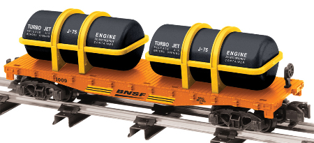 BNSF flat with jet engine load