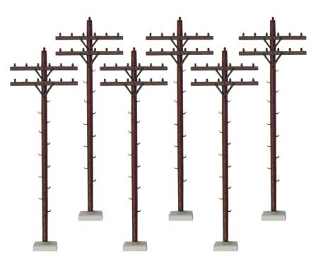 Set of 6 Telephone Poles
