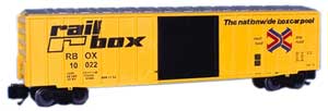 Railbox ribbed box car