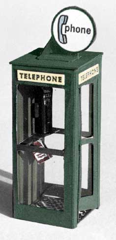 S scale phone booth